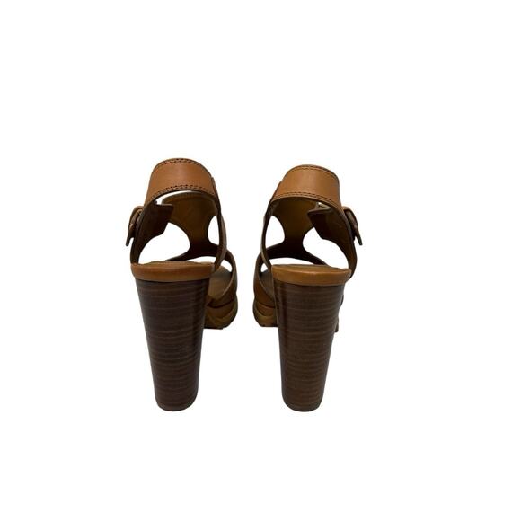 See by Chloe Tan Leather Brooke Stacked Heel Platform Sandal EU 37.5 US 7.5 - Picture 4 of 8
